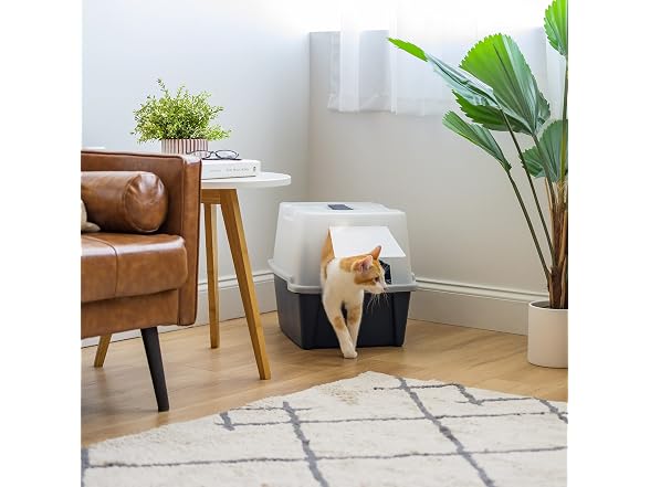 IRIS USA Large Front Door Cat Litter Box, Wa