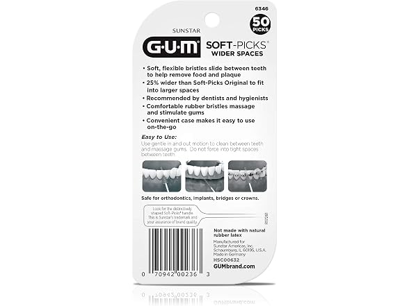 GUM Soft Picks Wider Spaces Interdental 50ct