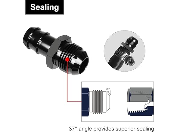 VehiMata 8AN to 3/8 Barb Fitting 2pc
