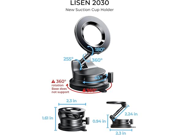 LISEN vacuum car mount holder