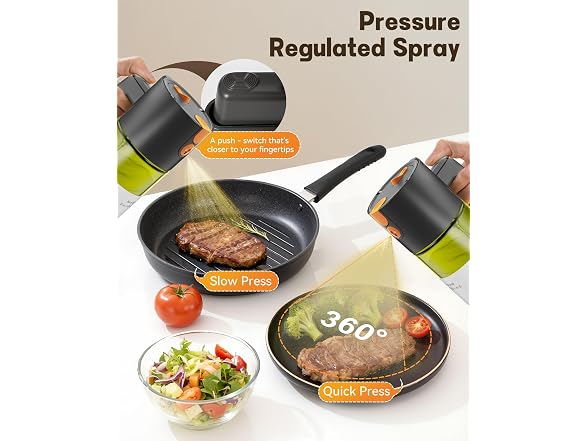 OURCABECUE 17oz Glass Olive Oil Sprayer