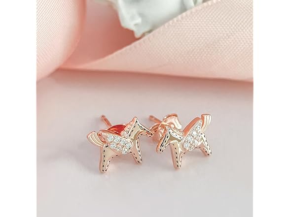 Horse Rose gold Earrings