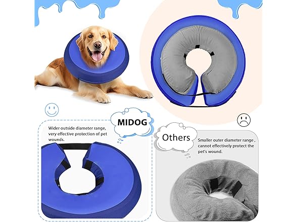 Large Soft Inflatable Dog Cone