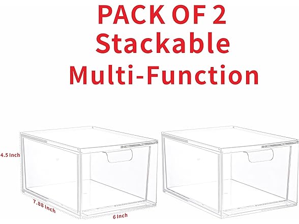 2 Pack Clear Makeup Organizer for Vanity
