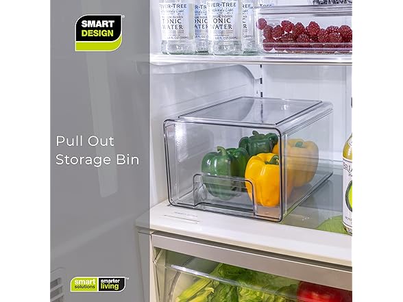 Smart Design Tall Pull-Out Stackable Storage Bin