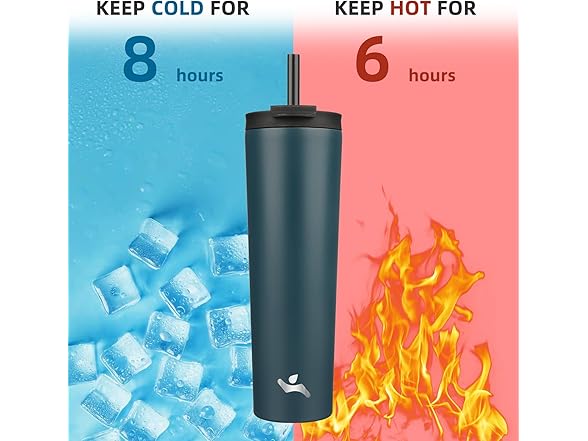 Konokyo 34oz Insulated Tumbler with Lid and Straw