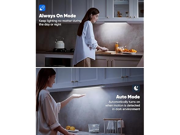 VerRon B0FQJQDWHR 2 Pack 10in Under Cabinet Lighting