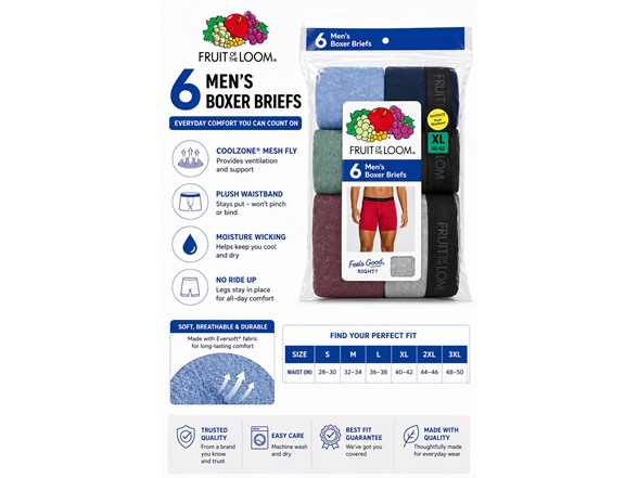6-Pack Fruit of the Loom Boxer Briefs