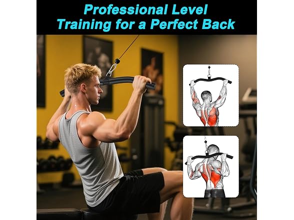 19" Lat Pulldown Bar with Non-Slip EVA Handles