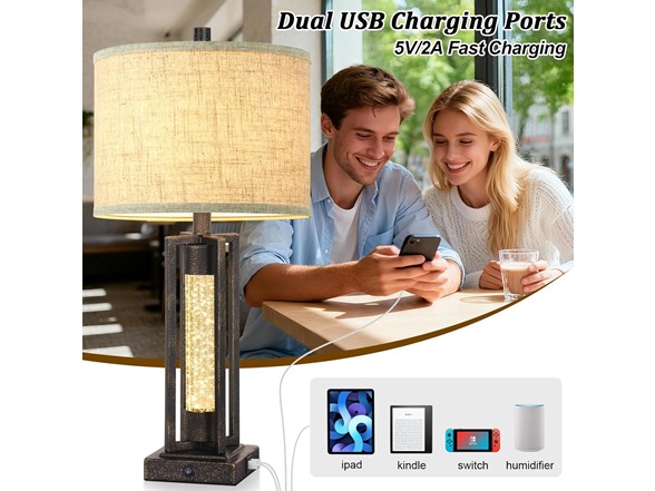 TOBUSA 26’’ Farmhouse Table Lamp for Living Room