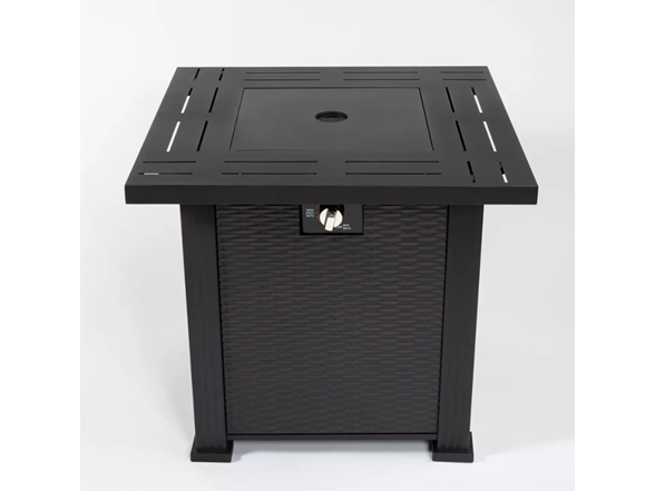 28" Sq 50k BTU Steel Fire Table – Black