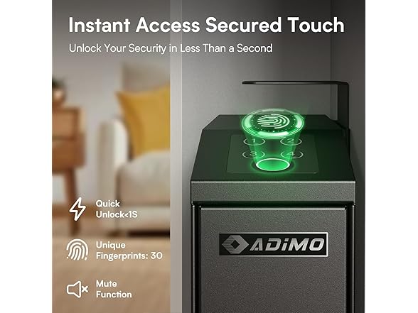 ADIMO T6 Slider Biometric Gun Safe