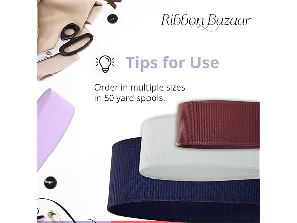 Ribbon Bazaar Solid Grosgrain Ribbon -