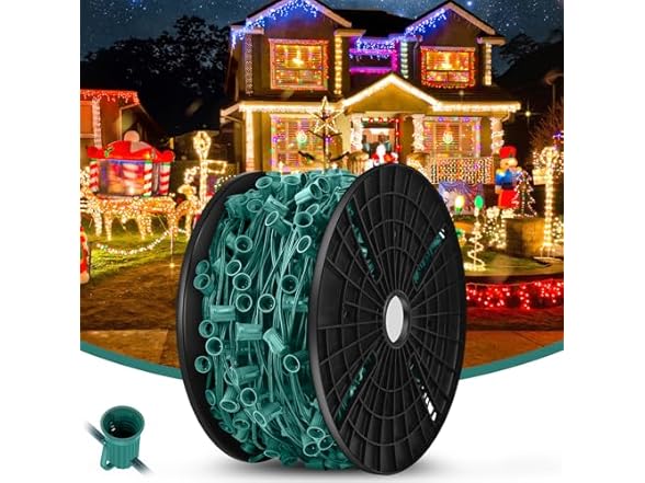 BesLowe Commercial 500 FT C9 Cut to Length Christmas Lights