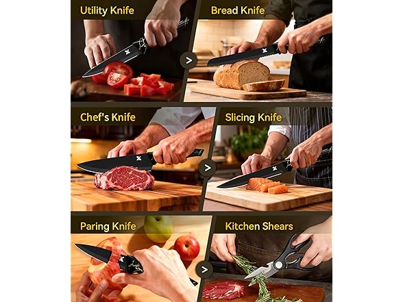 8 Pieces Kitchen Knife Block Sets