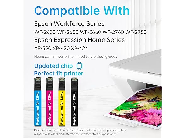 LEMERO 220XL Ink Cartridges 4-Pack