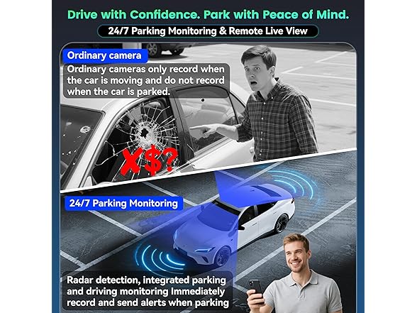 DeerAsk Dual 1080P Front and Inside Dash Cam