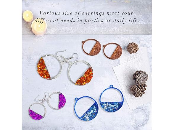 Angel Wings 3Pcs Resin Earring Molds Retro Circle Style