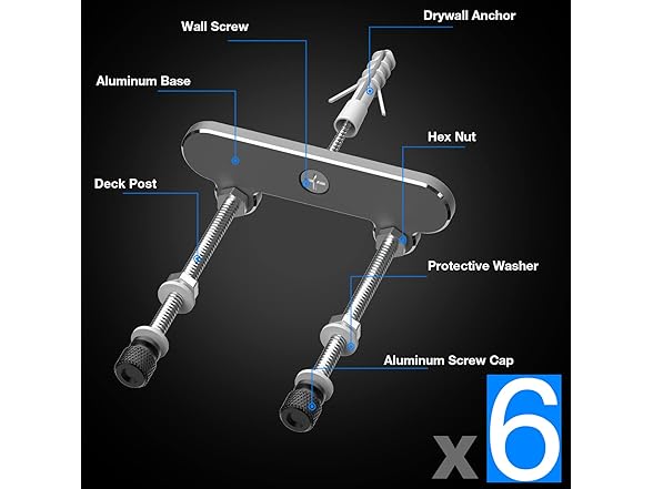 ezbnb 6 Pack Skateboard Wall Mount
