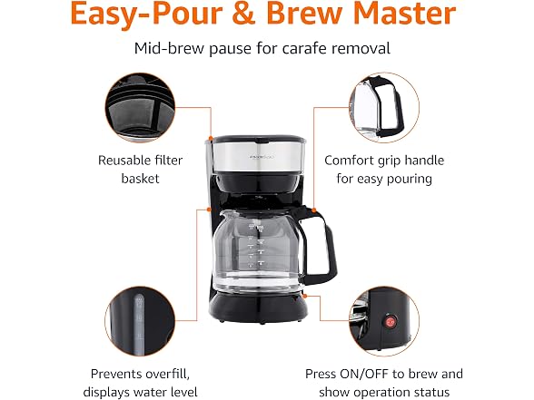 Amazon Basics Coffee Makers, 12-Cup Coffee Machine
