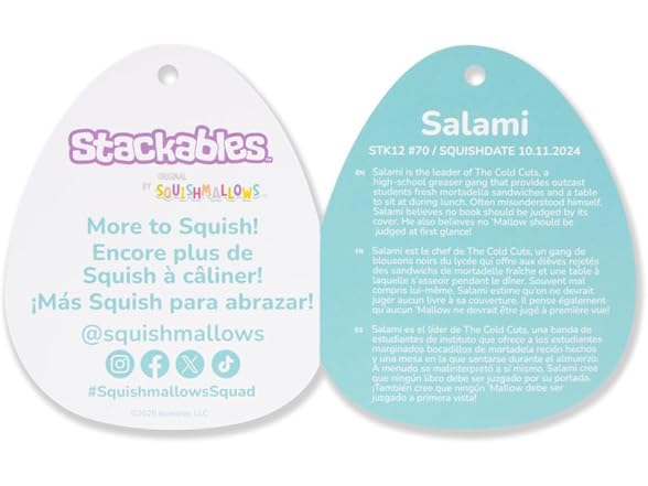 Squishmallows Original Stackables 12in Salami