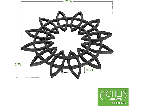 12" Flower Wrought Iron Trivet, Pack of 2