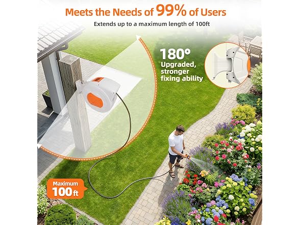 Entgard Retractable Garden Hose Reel 100
