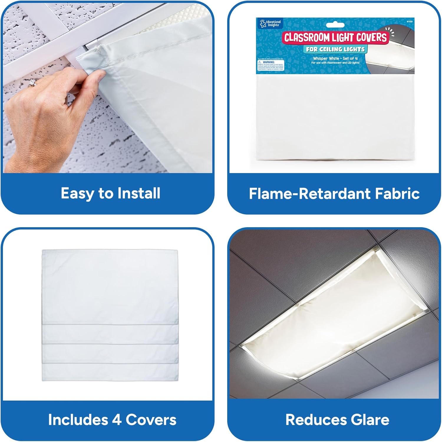 Educational Insights Whisper White 4Pk Light Covers - Gallery 8