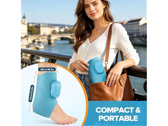 DeMoce Heated Ankle Wrap with Massage
