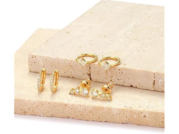 DIDISEE Gold 14k Small Hoop Earring Set