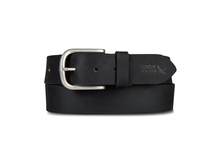 Eddie Bauer Men's Leather Belt | Casual | Everyday | Jeans | Trousers | Chinos | Metal Buckle