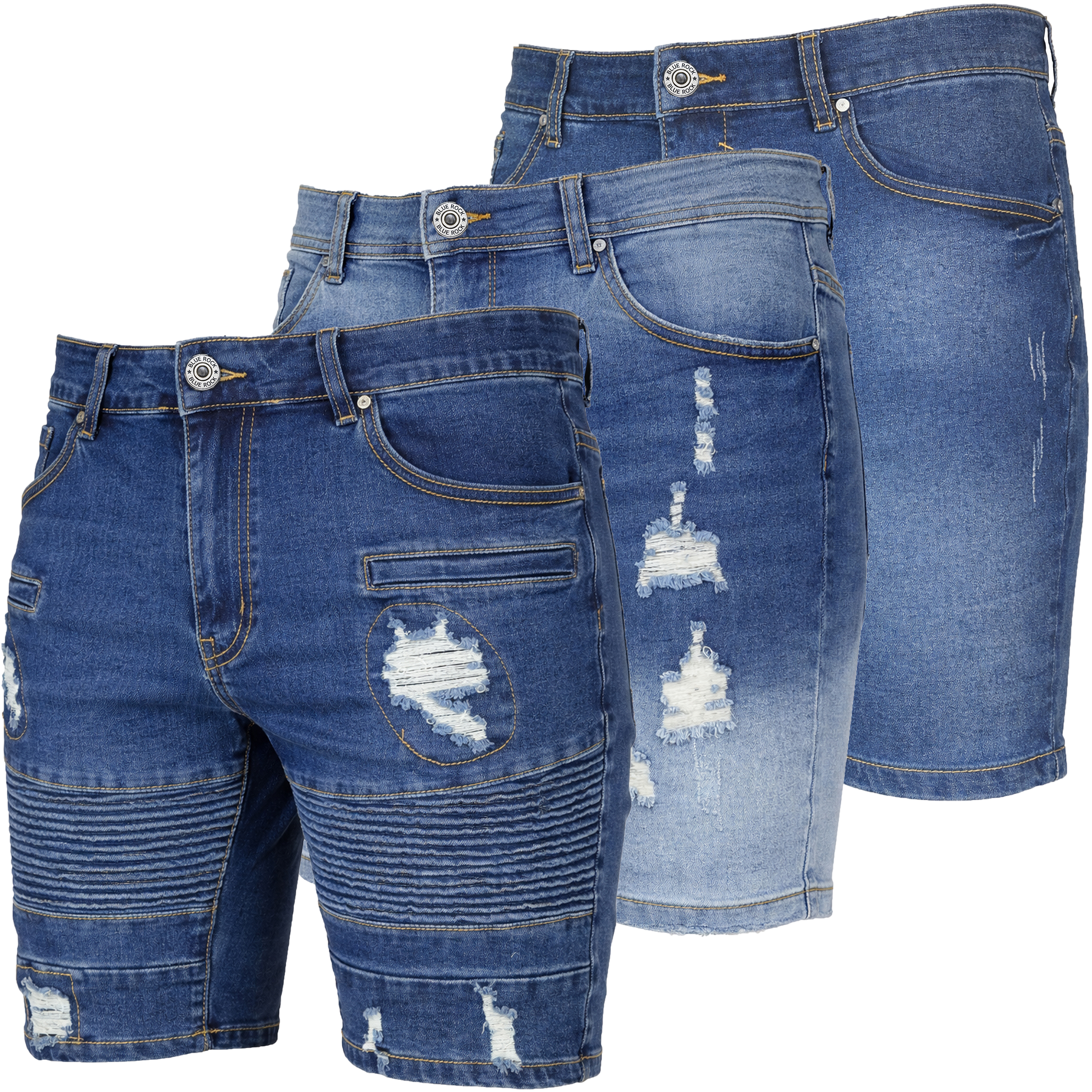 3Pk Mens Jean Shorts - Gallery 14