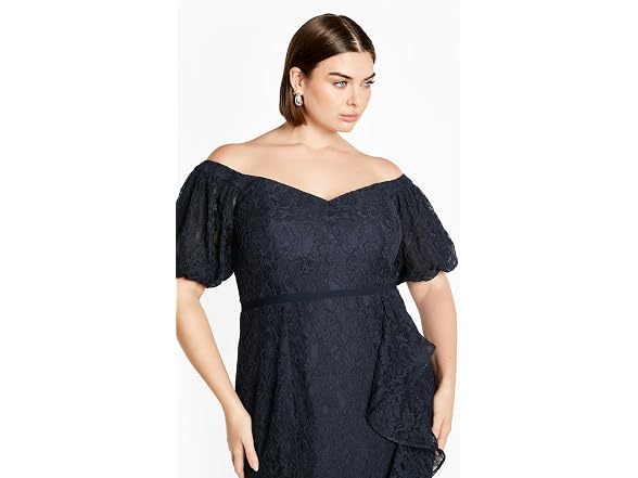 City Chic Women (16 Plus) Lace Lily Dress