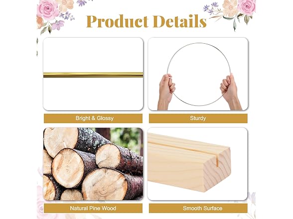 Sntieecr 10 PCS 13.4 Inch Metal Floral Hoop Stands