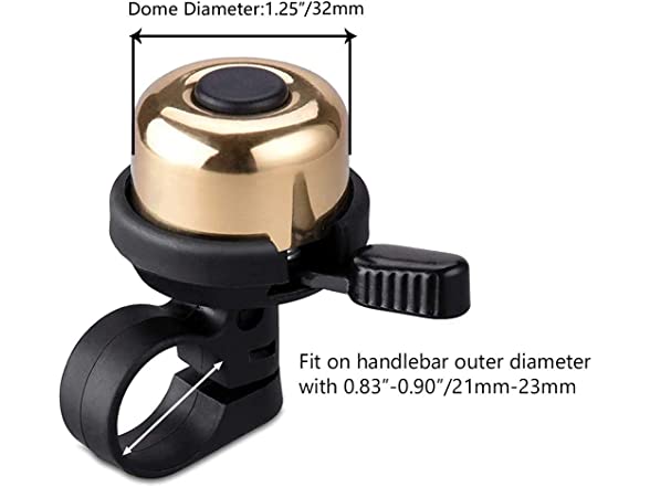 Bike Bell, Gold, 2 Pack
