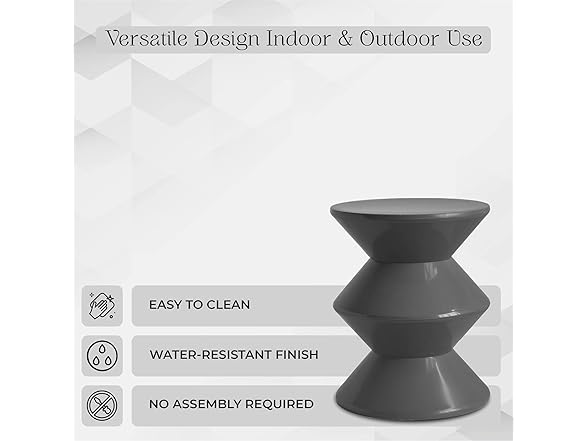 LeisureMod Aura Plastic Side Table