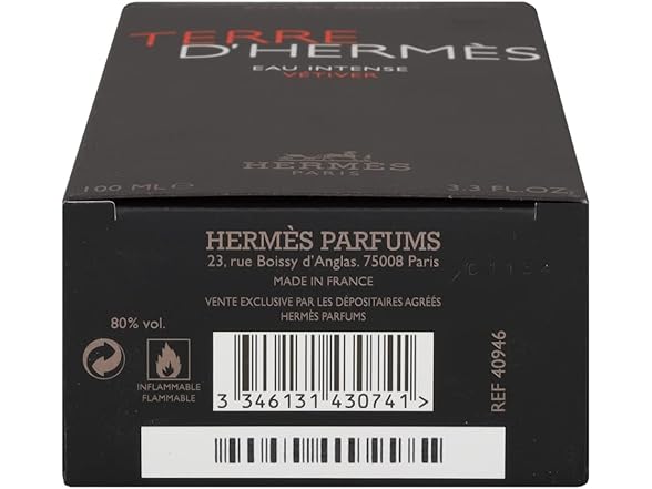 Hermes Terre D'Herm Eau Intense Vetiver EDP for Men, 3.3 Ounce