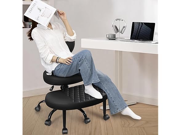 Ergonomic Cross Legged Office Chair with Wheels