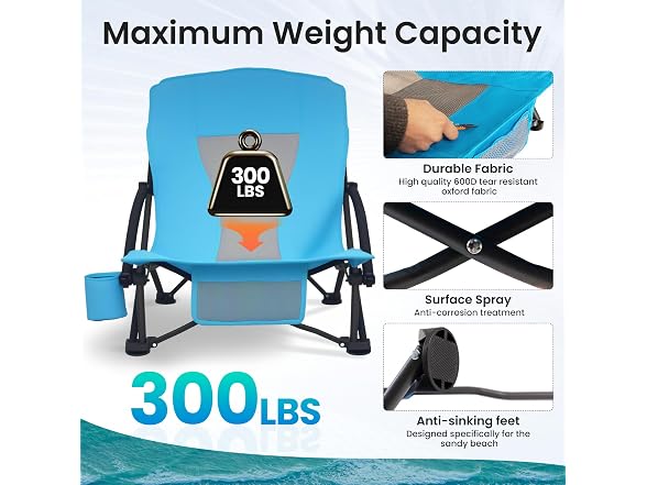 Suptinwear Low Back Beach Chair