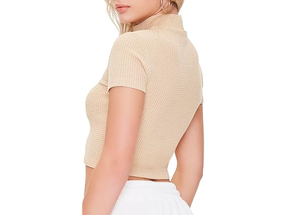 Forever 21 (S) Waffle Knit Cropped Tee
