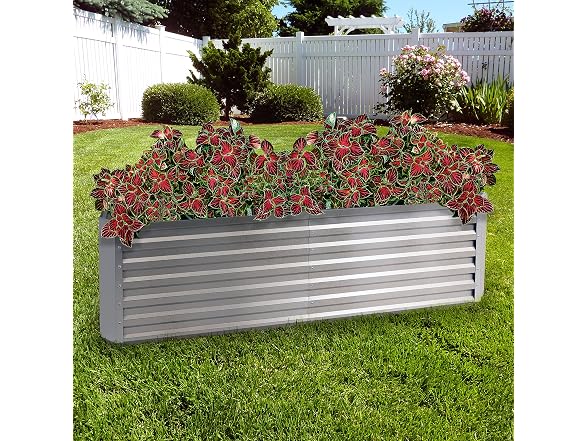 Sunnydaze 71" x 35" Metal Raised Garden Bed
