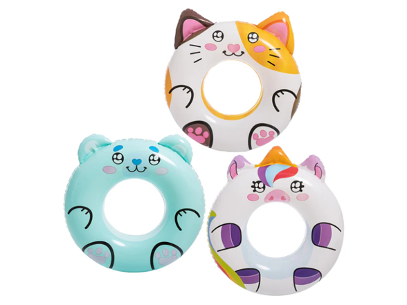 SLOOSH - Inflatable Cute Animal Pool Tubes, 3 Pcs