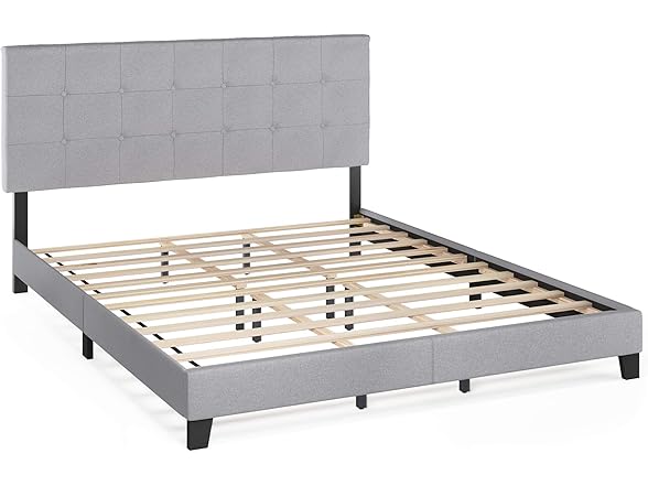 Furinno Laval Bed Frame Cal King, Glacier