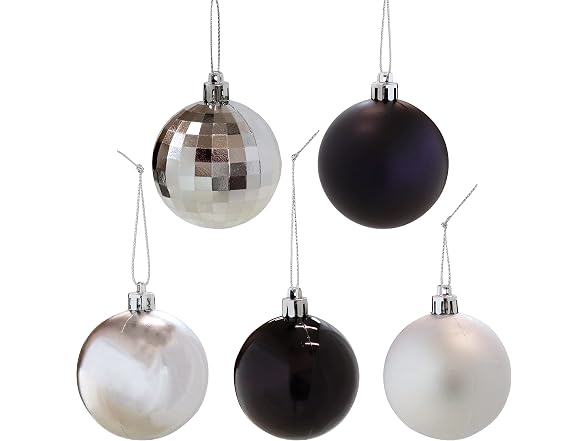 Sunnydaze Decor SME-8536 300pc Blk/Silver Xmas Orns