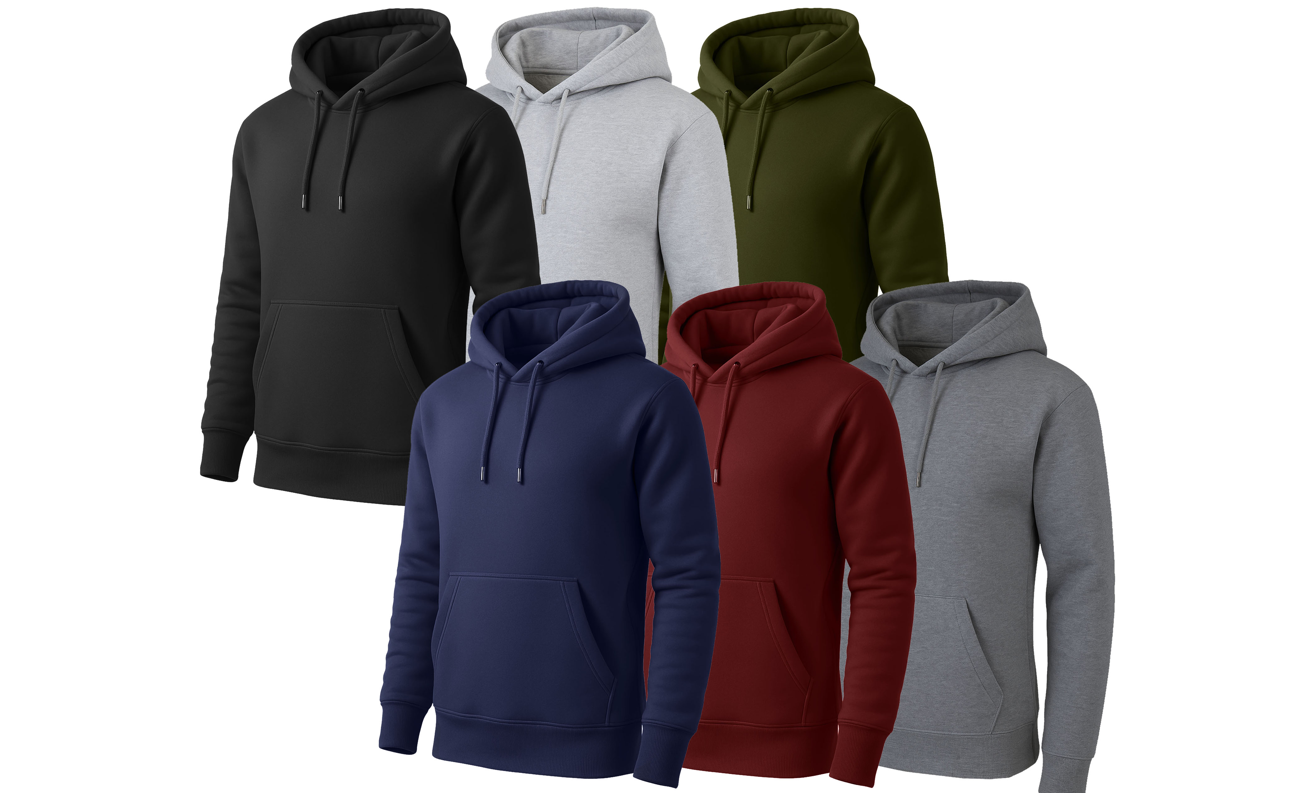 3Pk Asst Mens Fleece-Lined Pullover Hoodie - Gallery 10