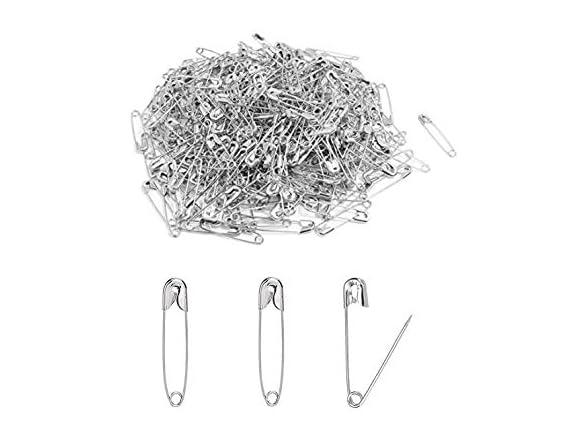 LASSUM 500 Pcs Silver Safety Pins