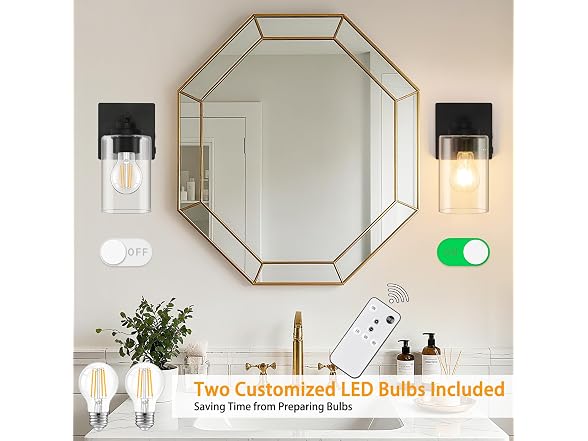 YoChoice Black Battery Wall Sconce 2Pk