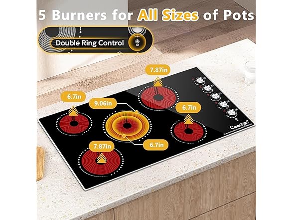 Cusinesync 36 Inch Electric Cooktop