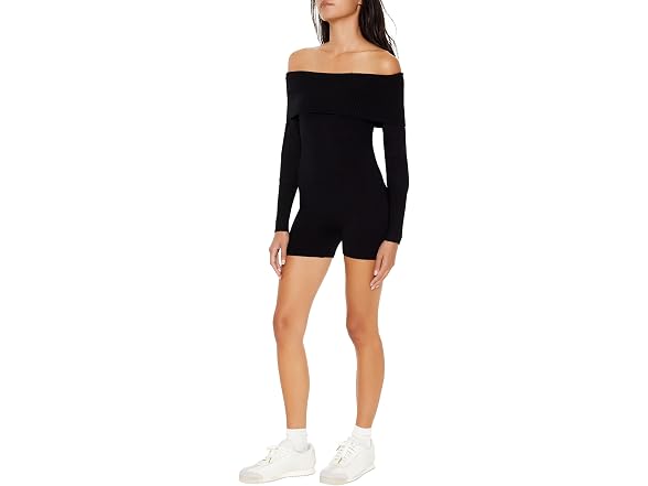 Forever 21 Women (S) Sweater-Knit Romper Black