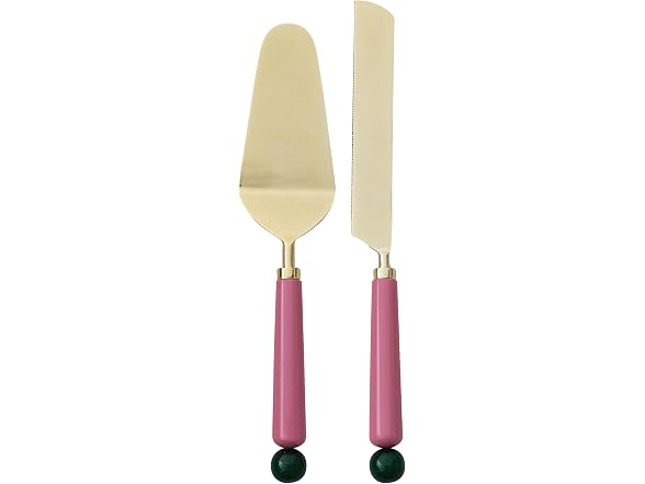 Creative Co-Op 2 pcs Stainless Steel Cake Server Set